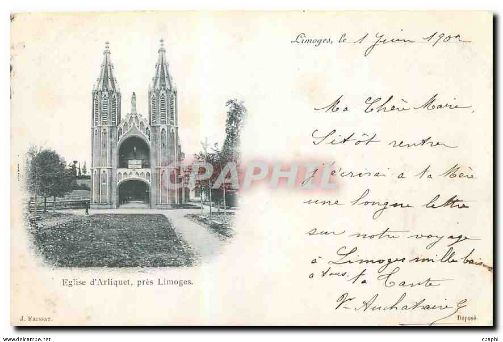 CPA Limoges Eglise d'Arliquet pres Limoges