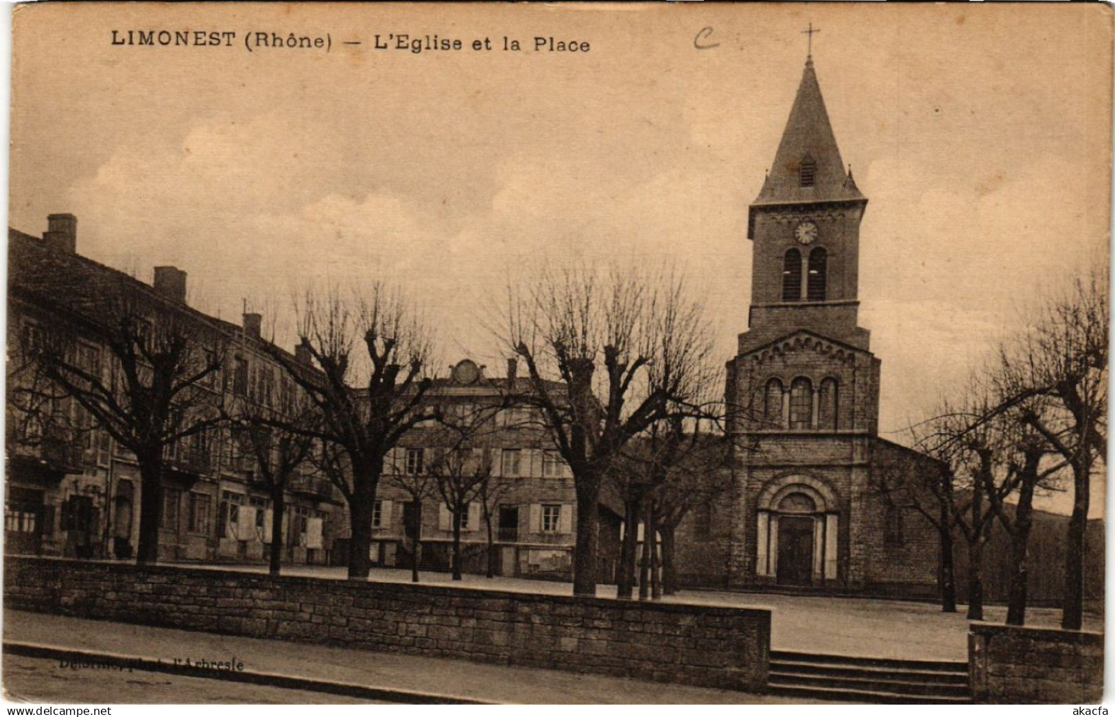 CPA LIMONEST L'Église et la Place (461948)