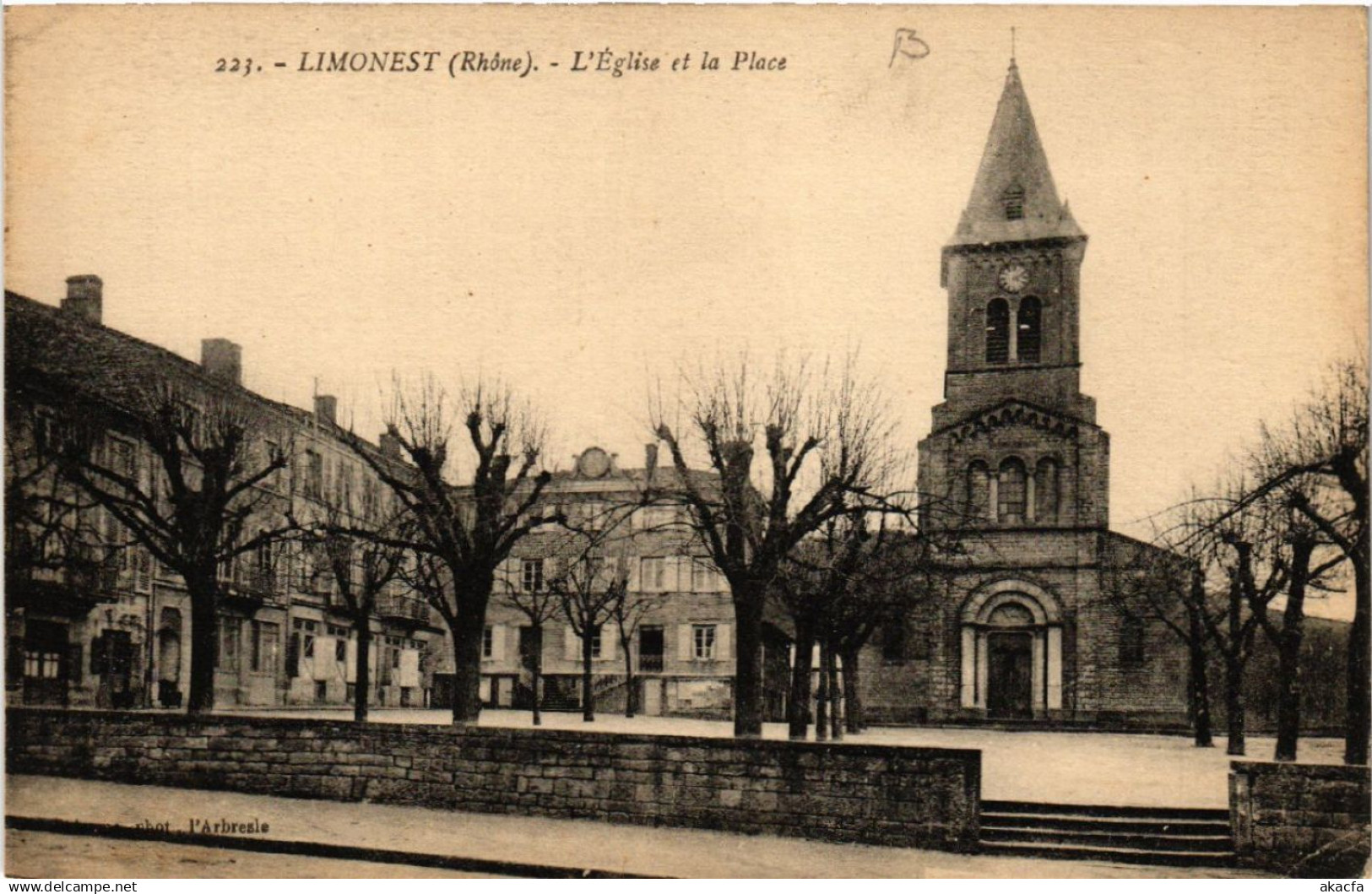 CPA LIMONEST L'Église et la Place (461965)