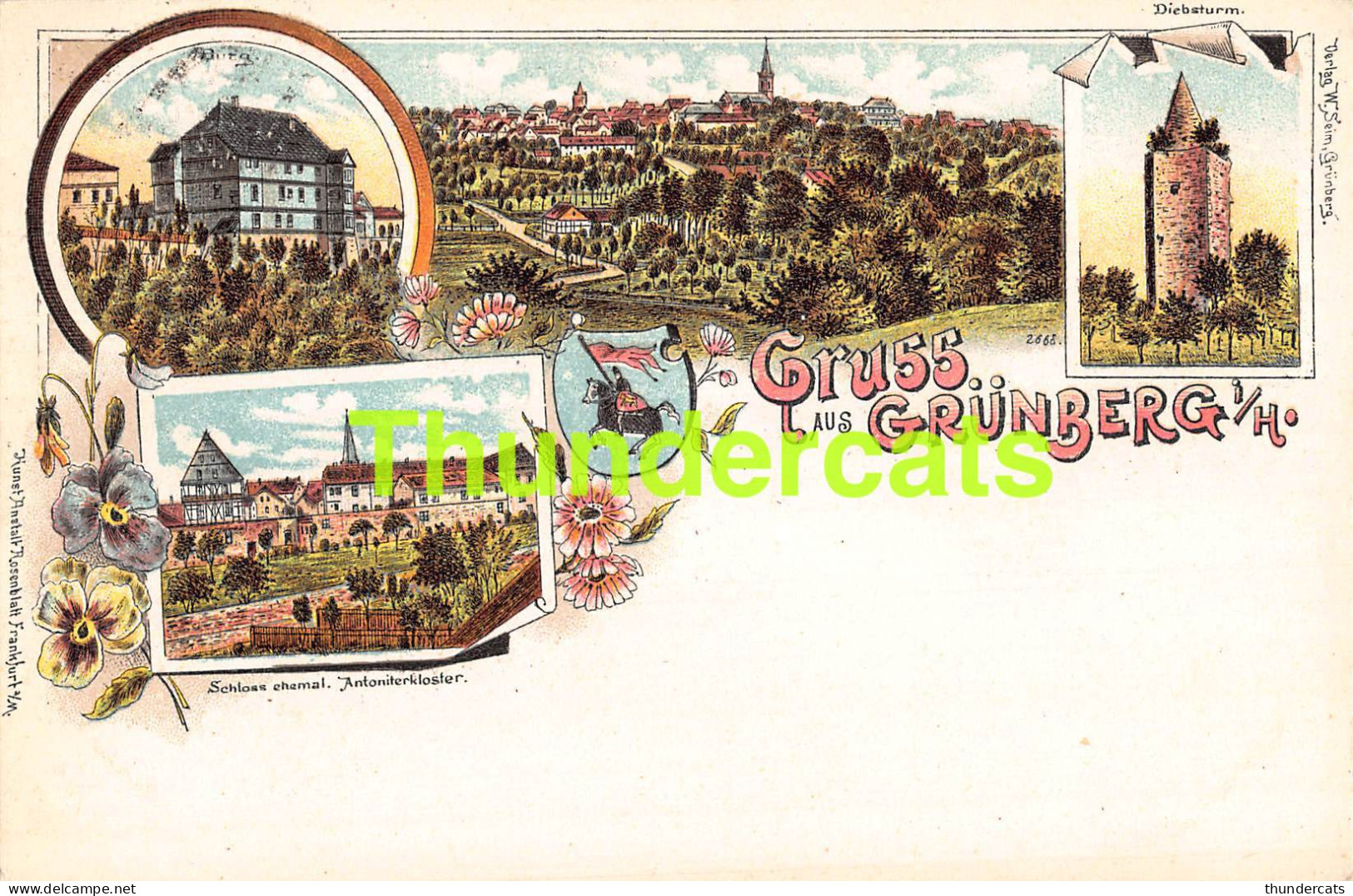 CPA LITHO GRUSS AUS GRUNBERG IN HESSEN