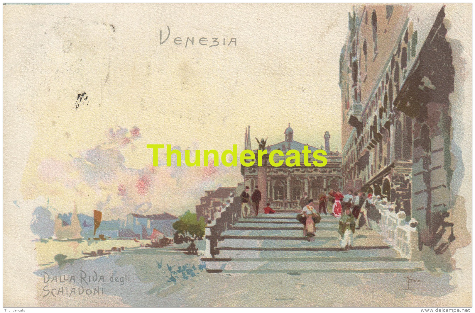 CPA LITHO VENICE VENEZIA ILLUSTRATEUR ARTIST SIGNED AQUARELLE DALLA RIVA DEGLI SCHIAVONI