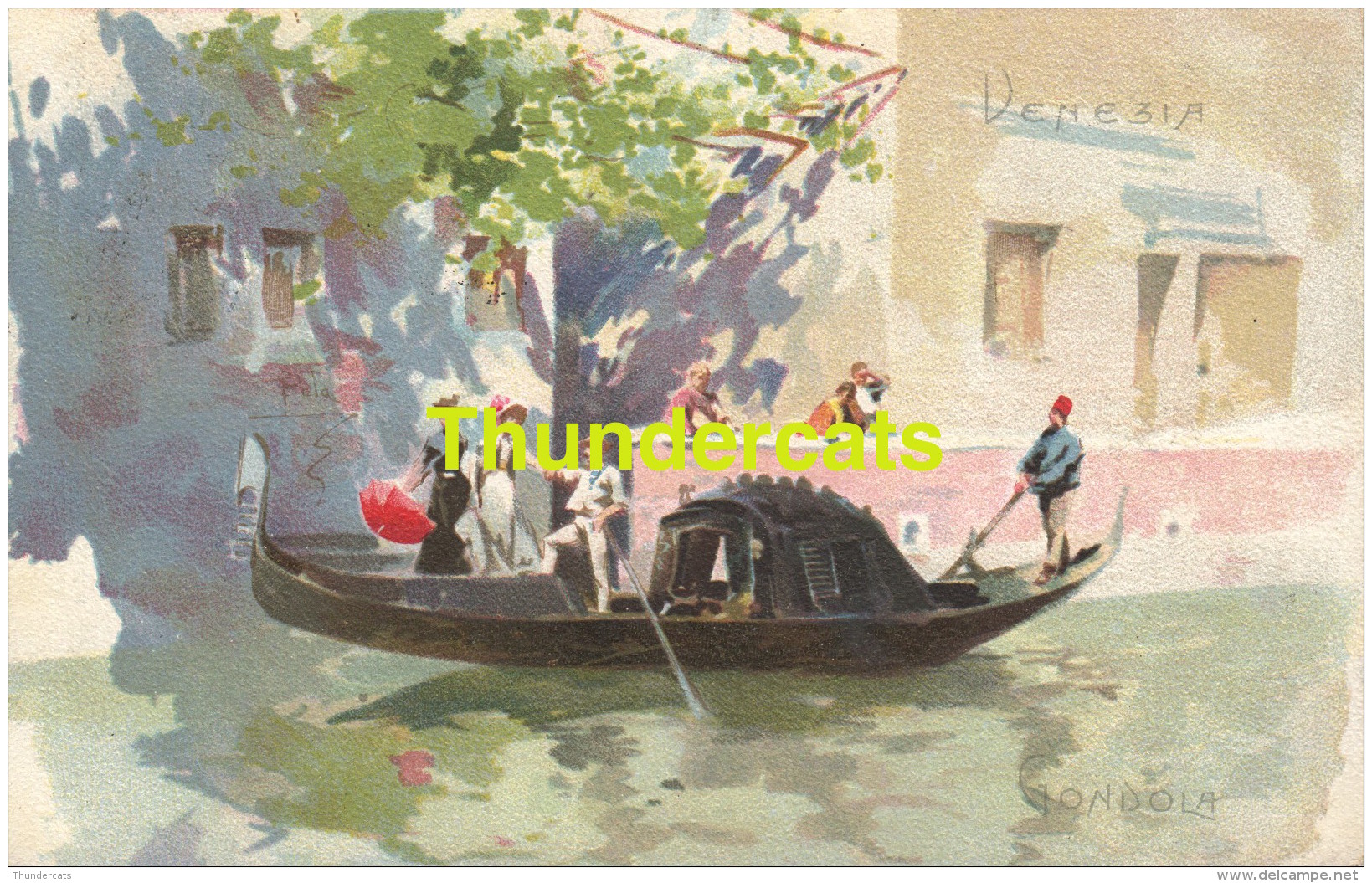 CPA LITHO VENICE VENEZIA ILLUSTRATEUR ARTIST SIGNED AQUARELLE GONDOLA