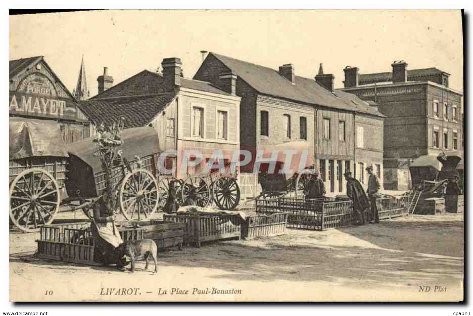 CPA Livarot La Place Paul Banaston TOP