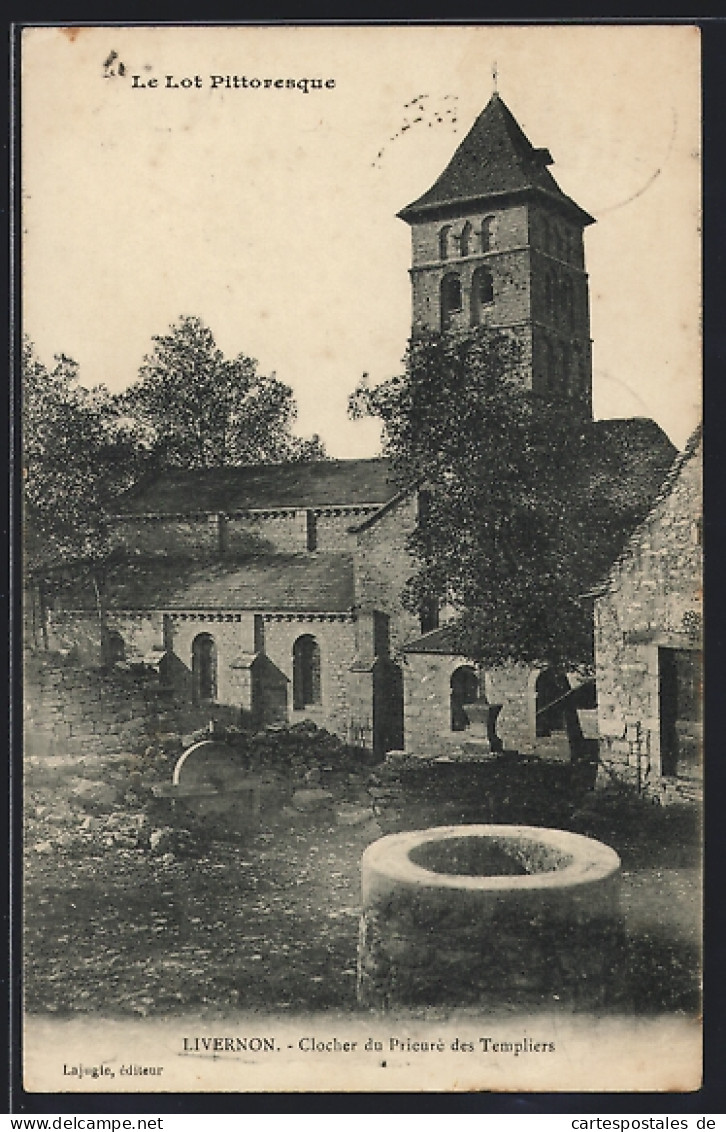 CPA Livernon, Clocher du Prieuré des Templiers