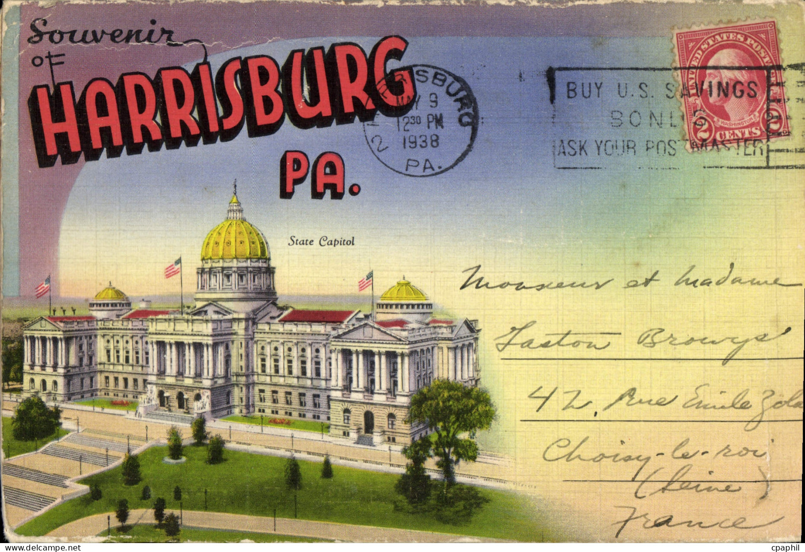 CPA Livret pour CPASouvenir Of Harrisburg Pa
