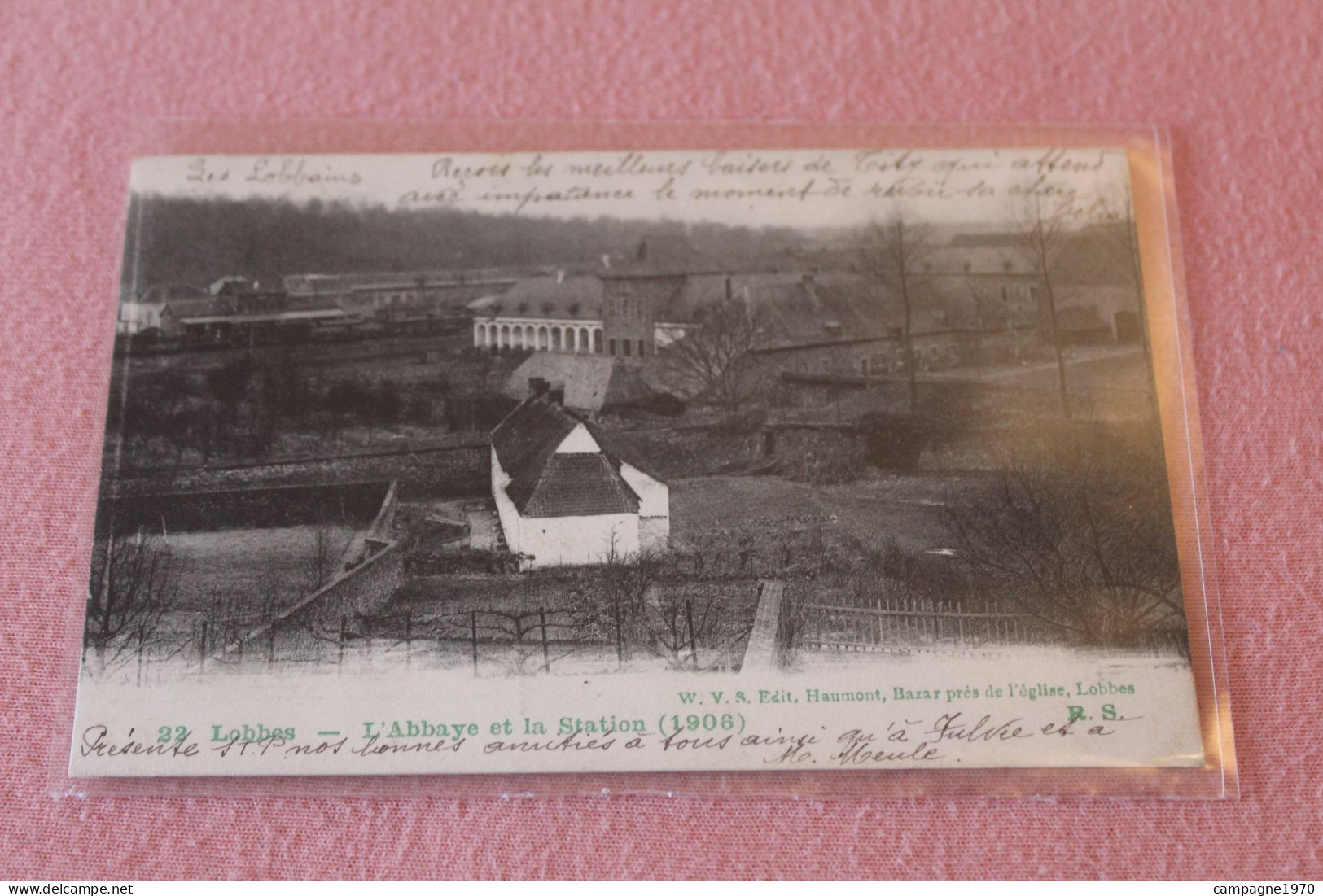 CPA - LOBBES - L'ABBAYE ET LA STATION ( 1906 )
