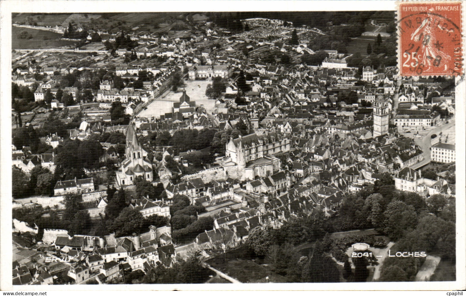 CPA Loches Vue aerienne