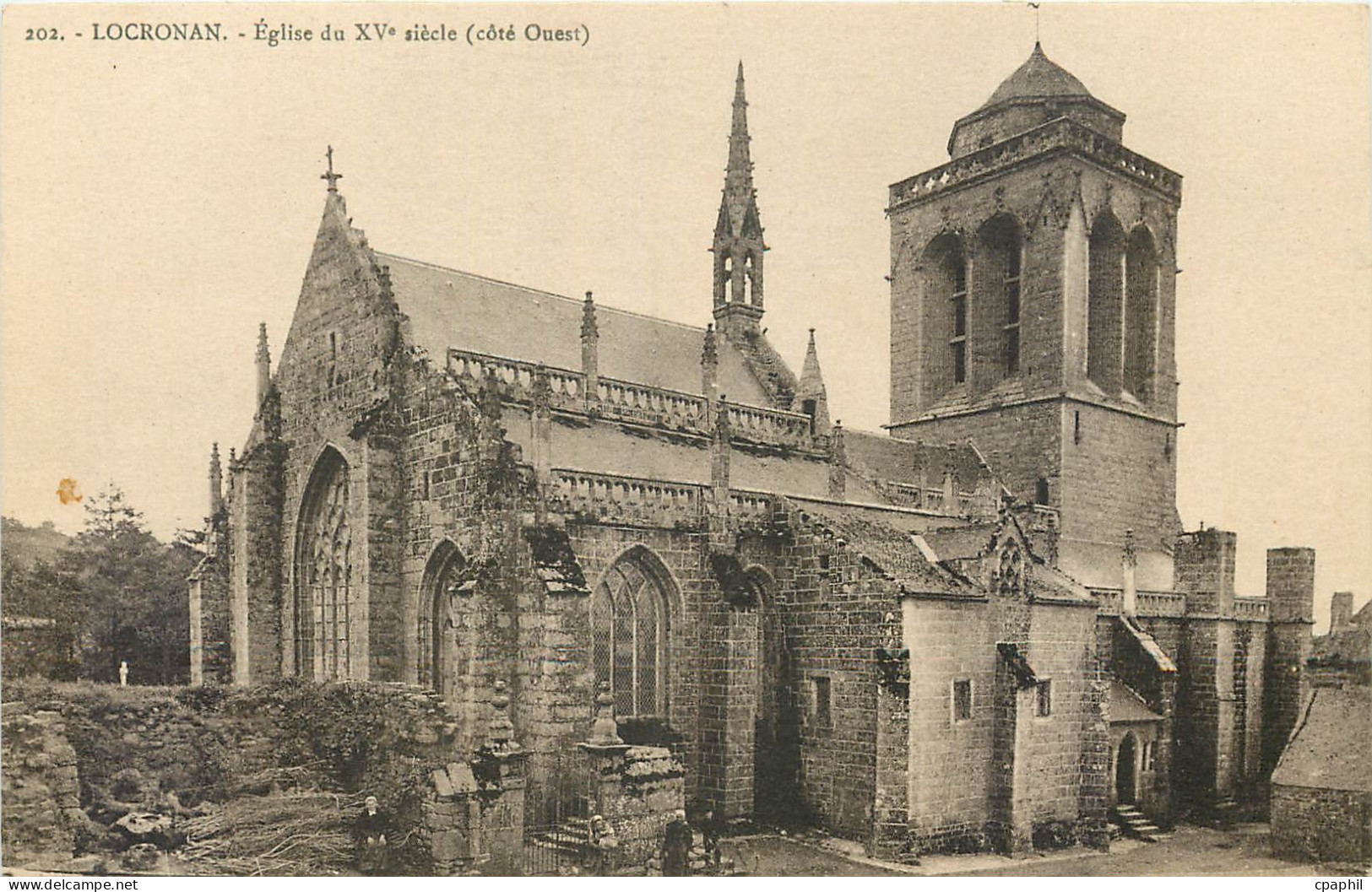 CPA Locronan Eglise du XV siecle cote Ouest