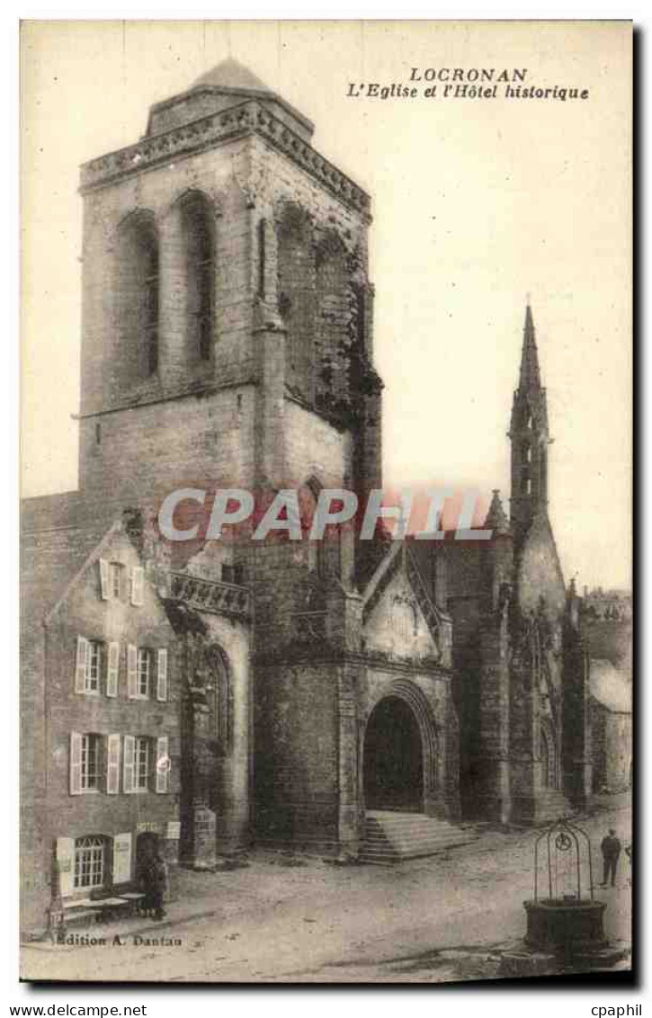 CPA Locronan L Eglise et l Hotel historique