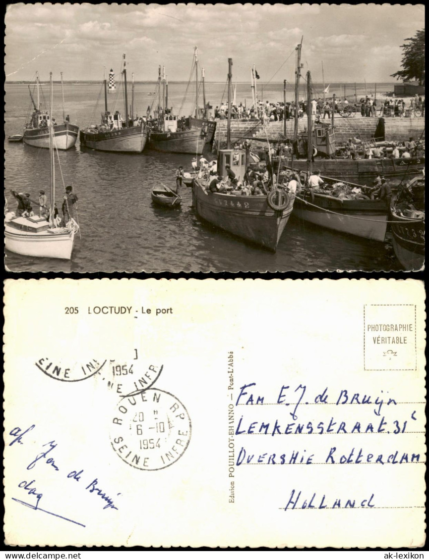 CPA Loctudy Hafen mit Fischerbooten 1954