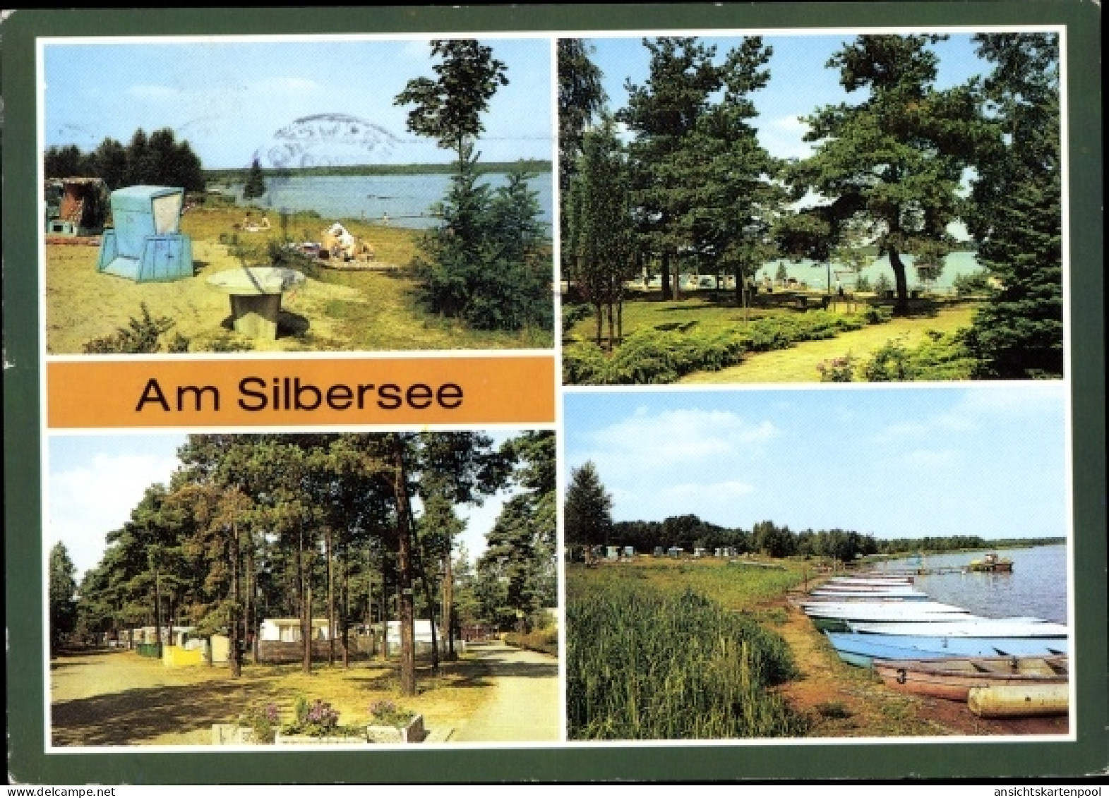 CPA Lohsa in der Oberlausitz, Am Silbersee, Campingplatz, Strand, Boote