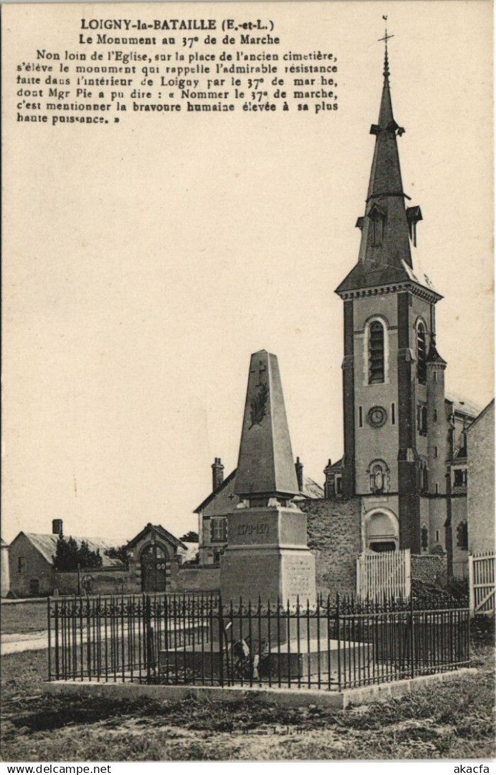 CPA LOIGNY-la-BATAILLE Le Monument au 37 de de Marche (128765)