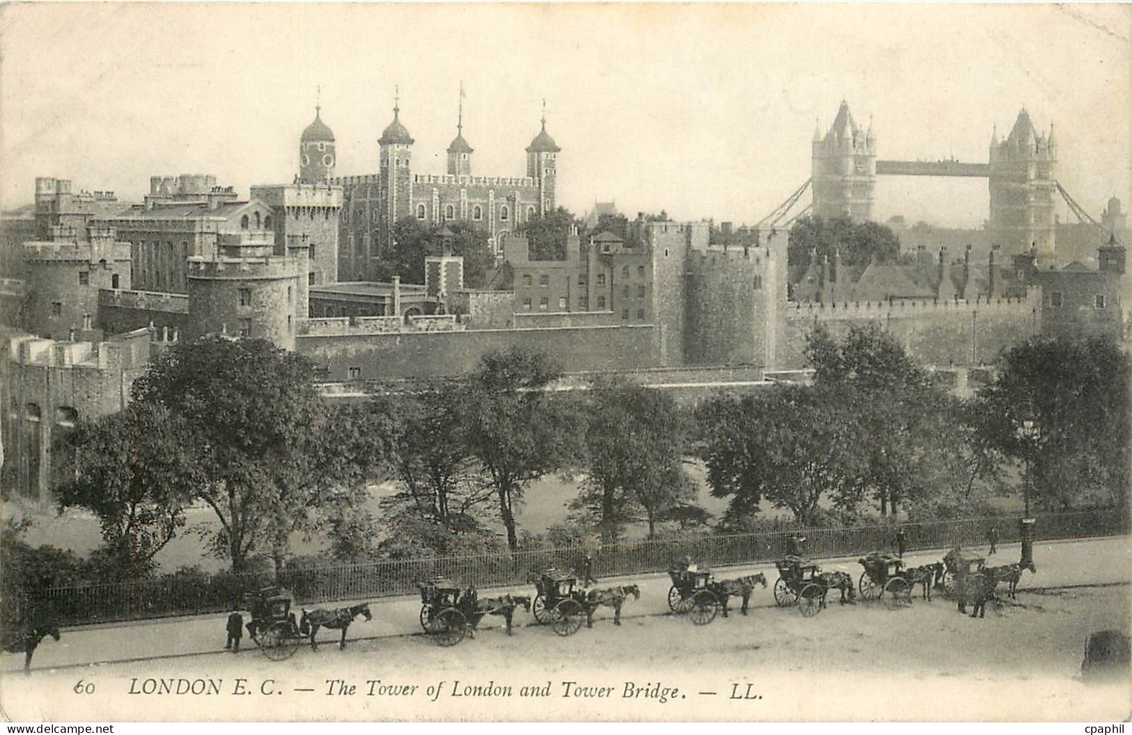 CPA London E C the tower of London and Tower Bridge
