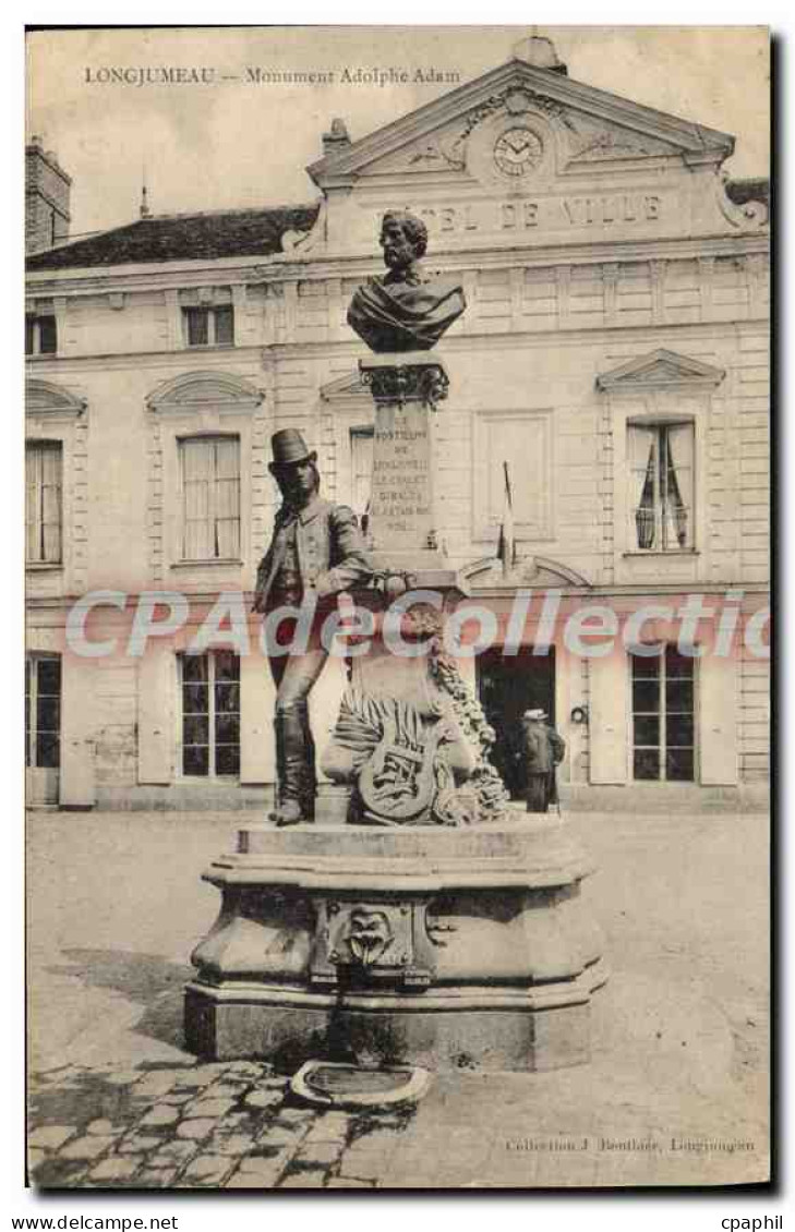 CPA Longjumeau Monument Adolphe Adam hotel de ville