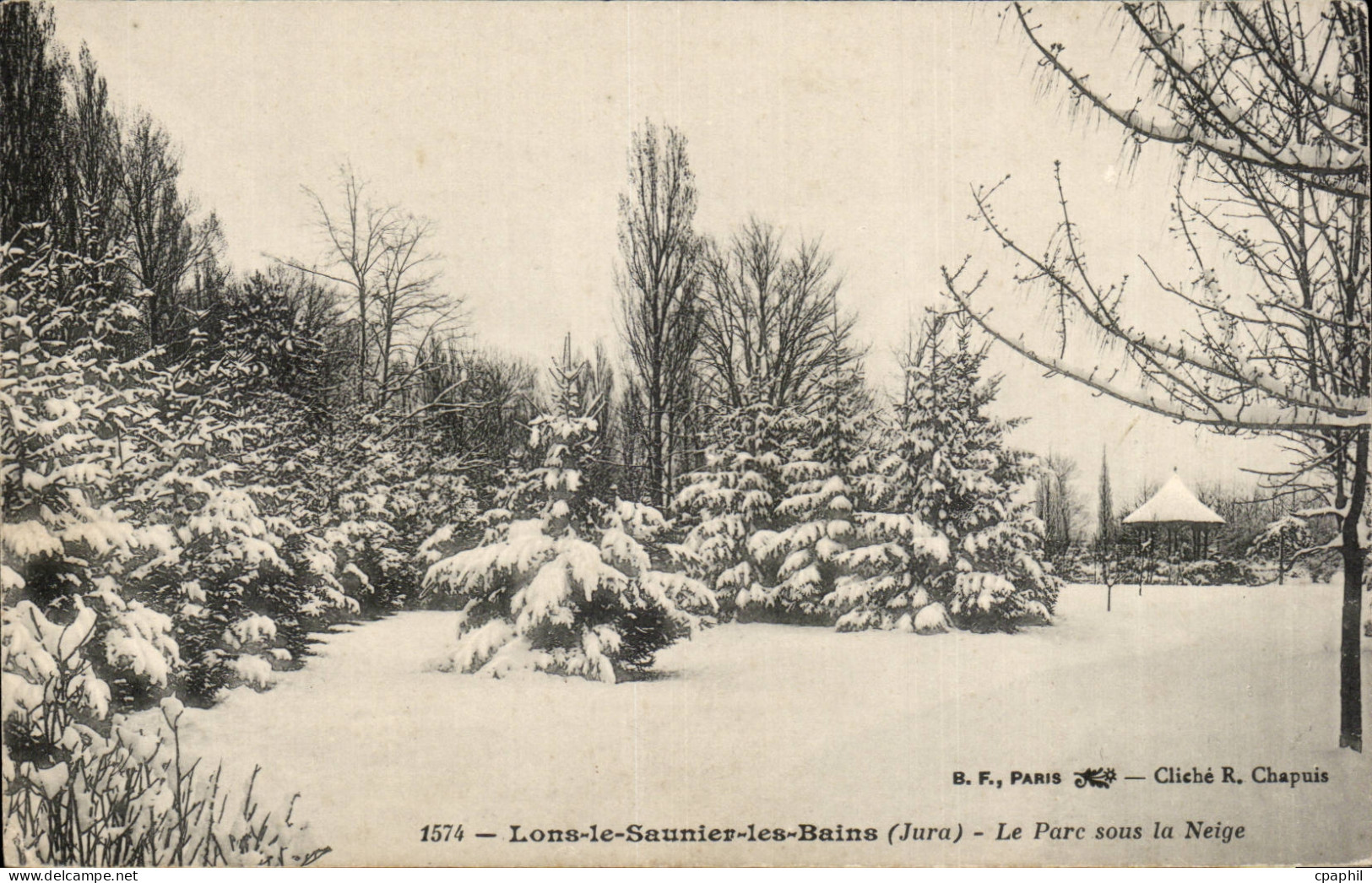 CPA Lons le Saunier Le parc sous la neige