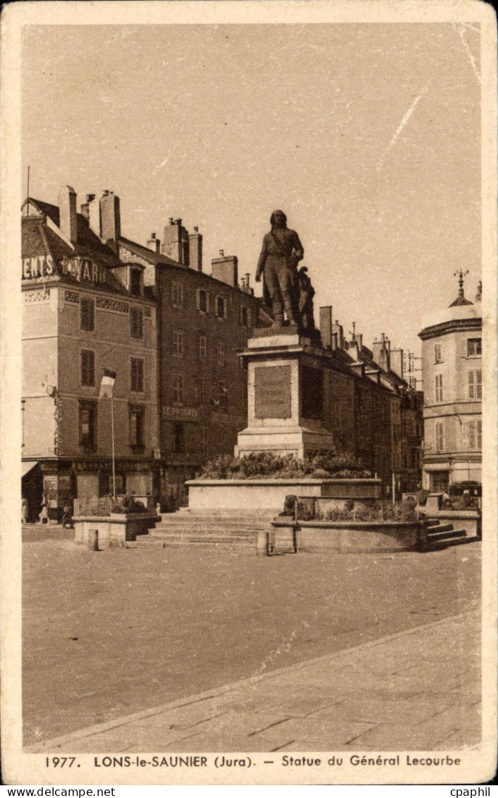 CPA Lons le Saunier Statue du general Lecourbe