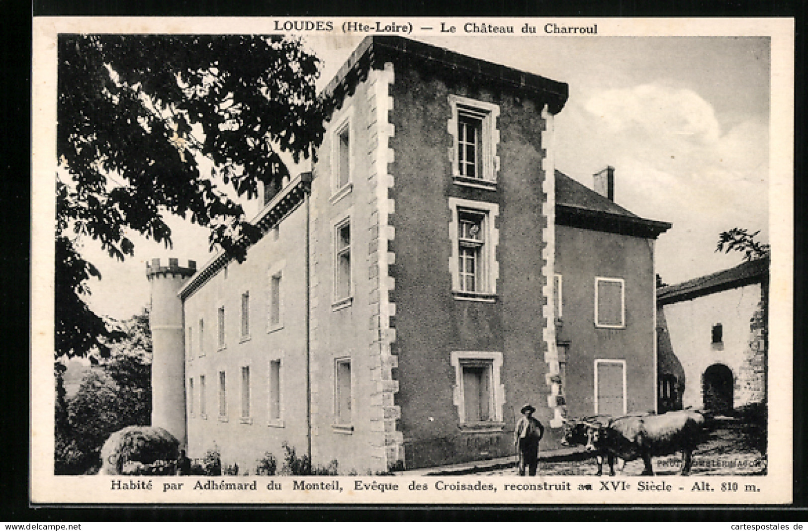 CPA Loudes, Le Château du Charroul