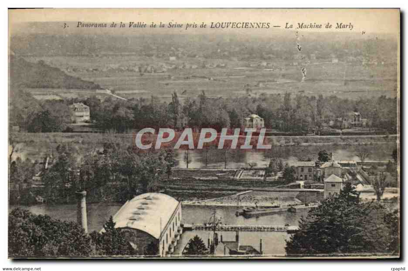 CPA Louveciennes La Machine de Marly Panorama de la vallee de la Seine