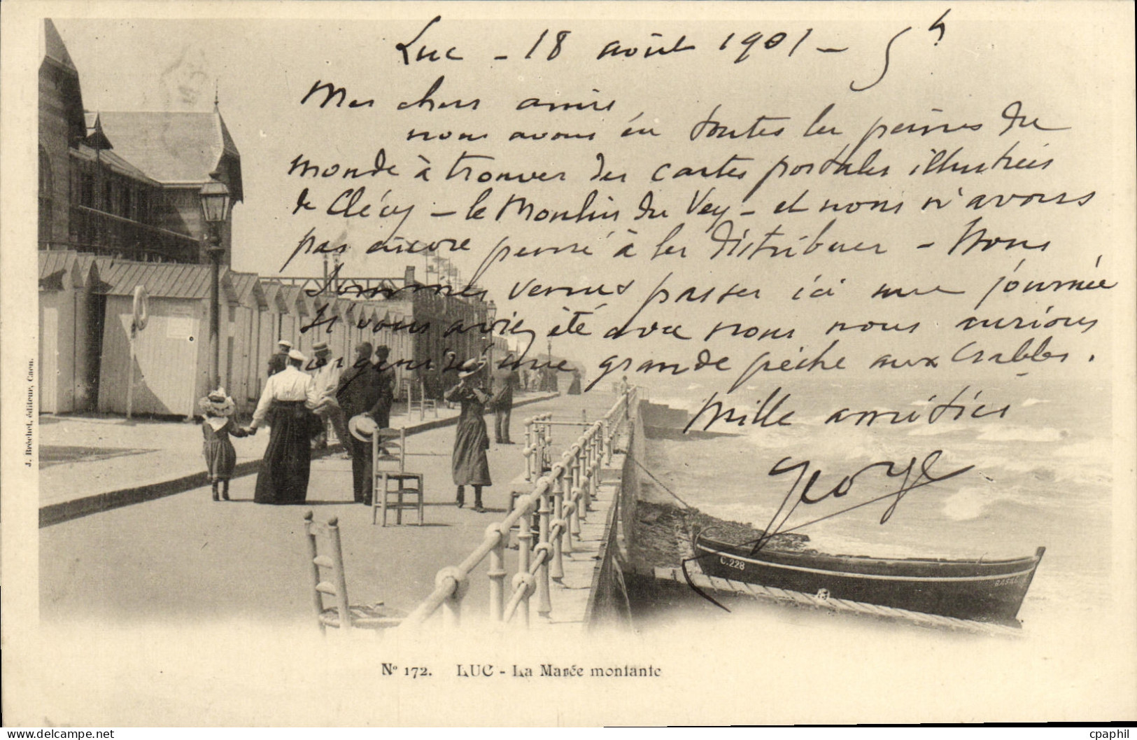 CPA Luc Sur Mer Coup de Mer le Remblai