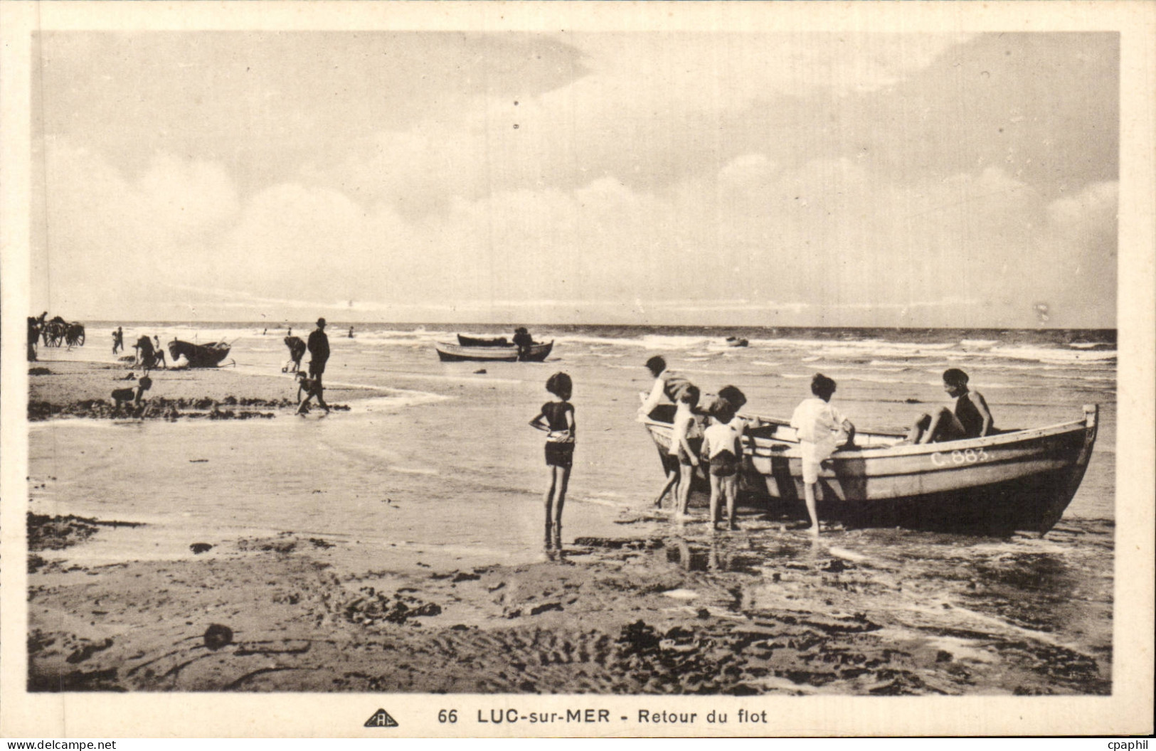 CPA Luc sur Mer Retour du flot Enfants