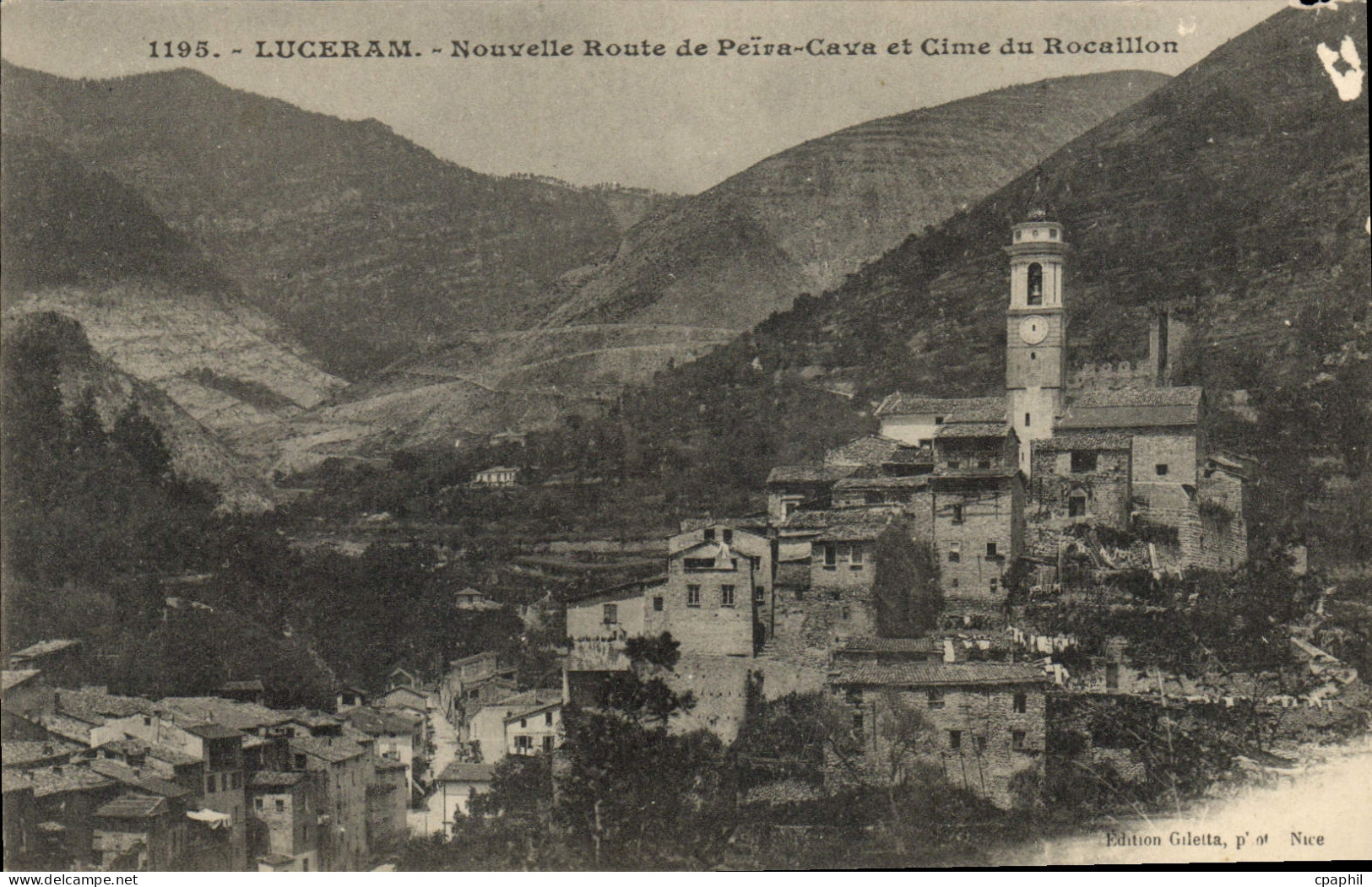CPA Luceram Nouvelle Route de Peira Cava et Cime du Rocaillon