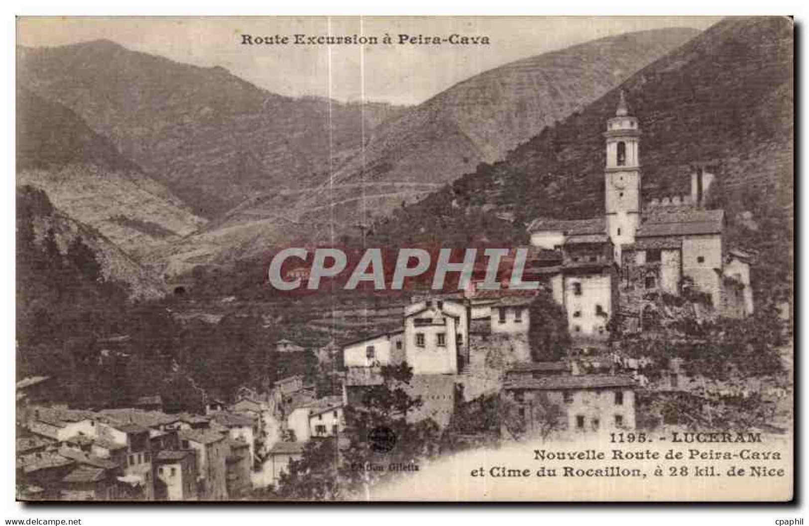 CPA Luceram Nouvelle Route de Peira Cava et Cime du Rocaillon Nice