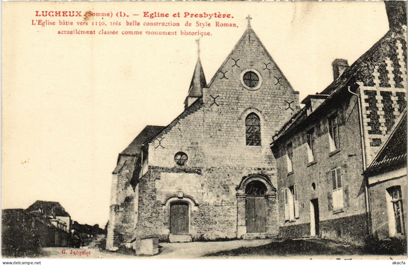CPA Lucheux eglise et Presbytere (1499288)
