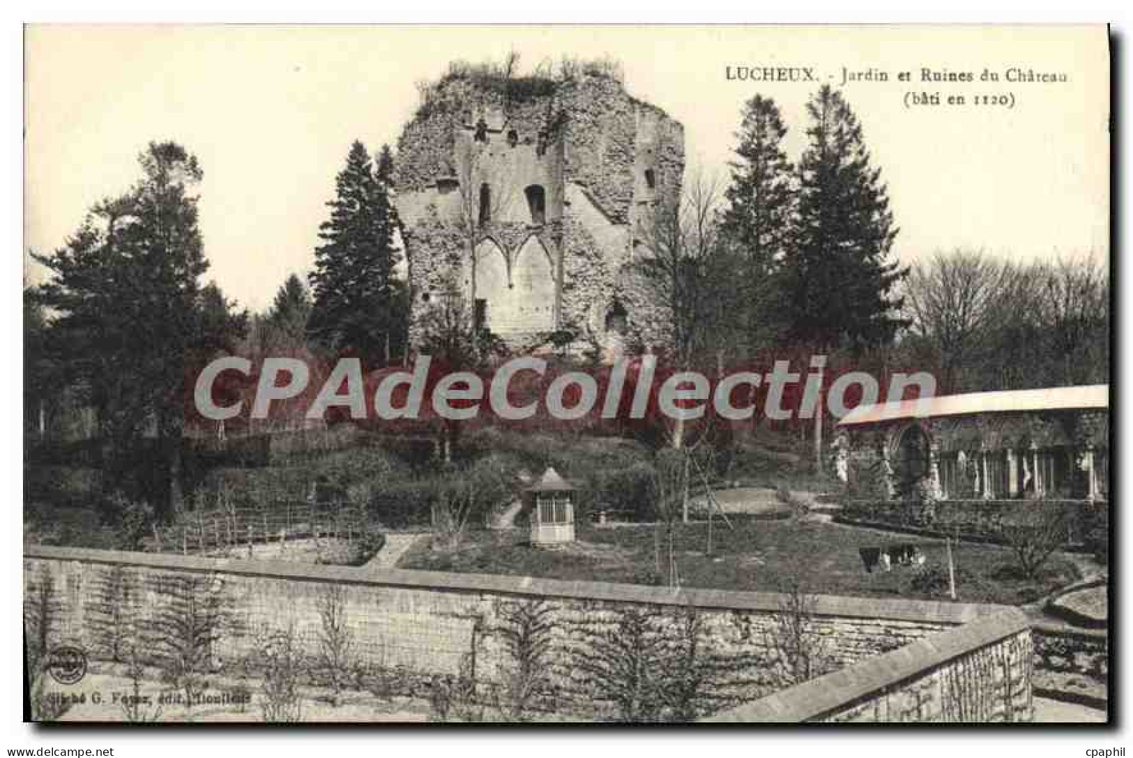 CPA Lucheux Jardin et Ruines du Chateau (Bati en 1130)