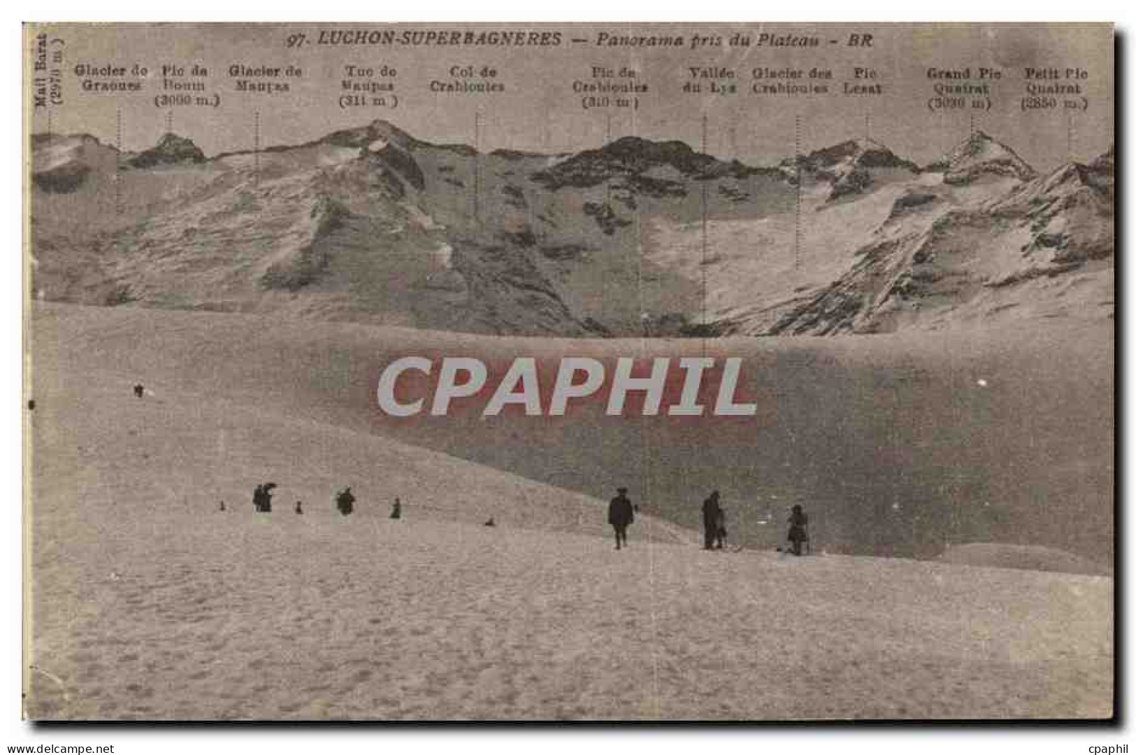 CPA Luchon Superbagneres Panorama Pris du Plateau Ski