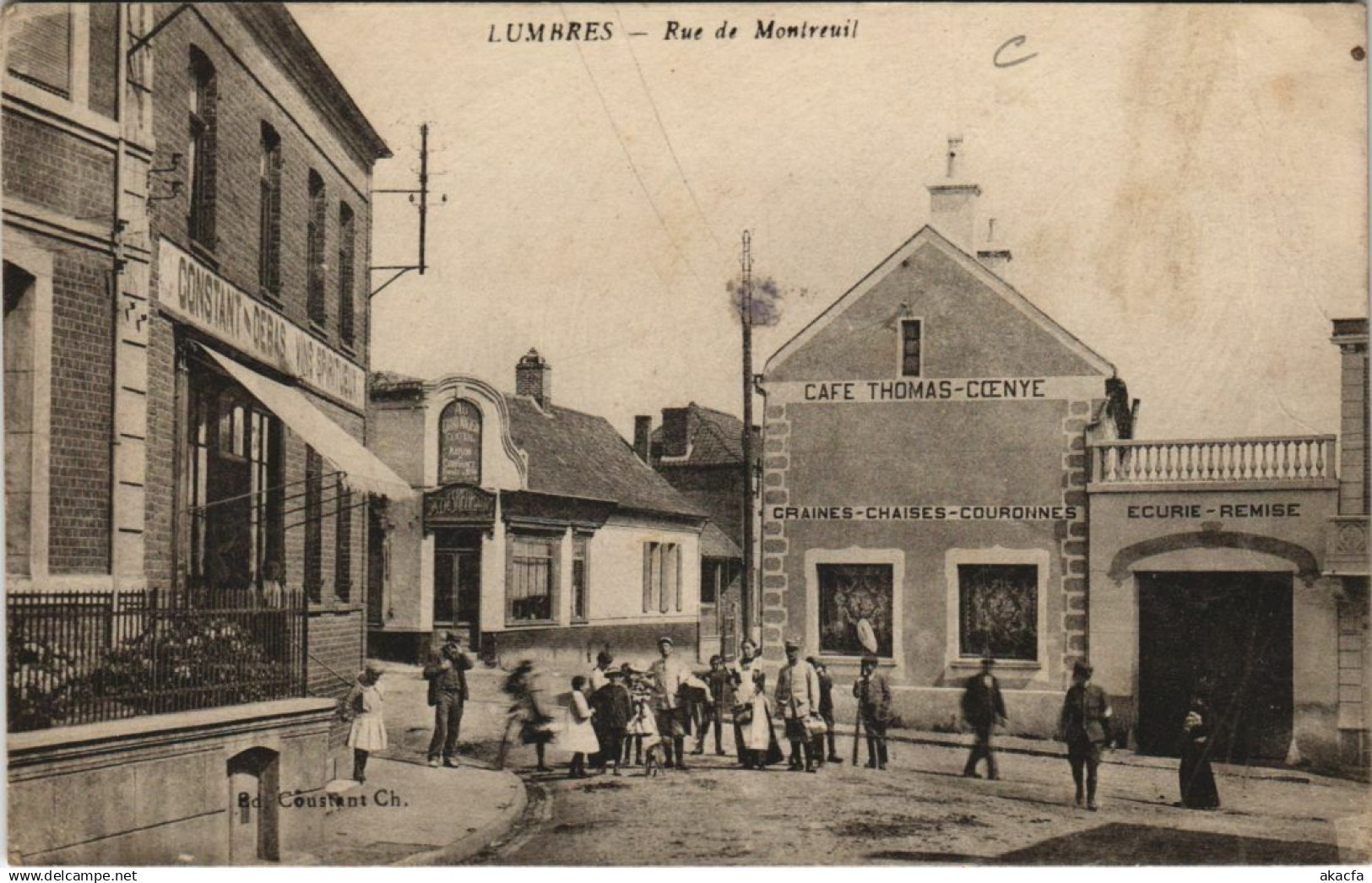 CPA LUMBRES Rue de Montreuil Café Thomas Coenye (979784)