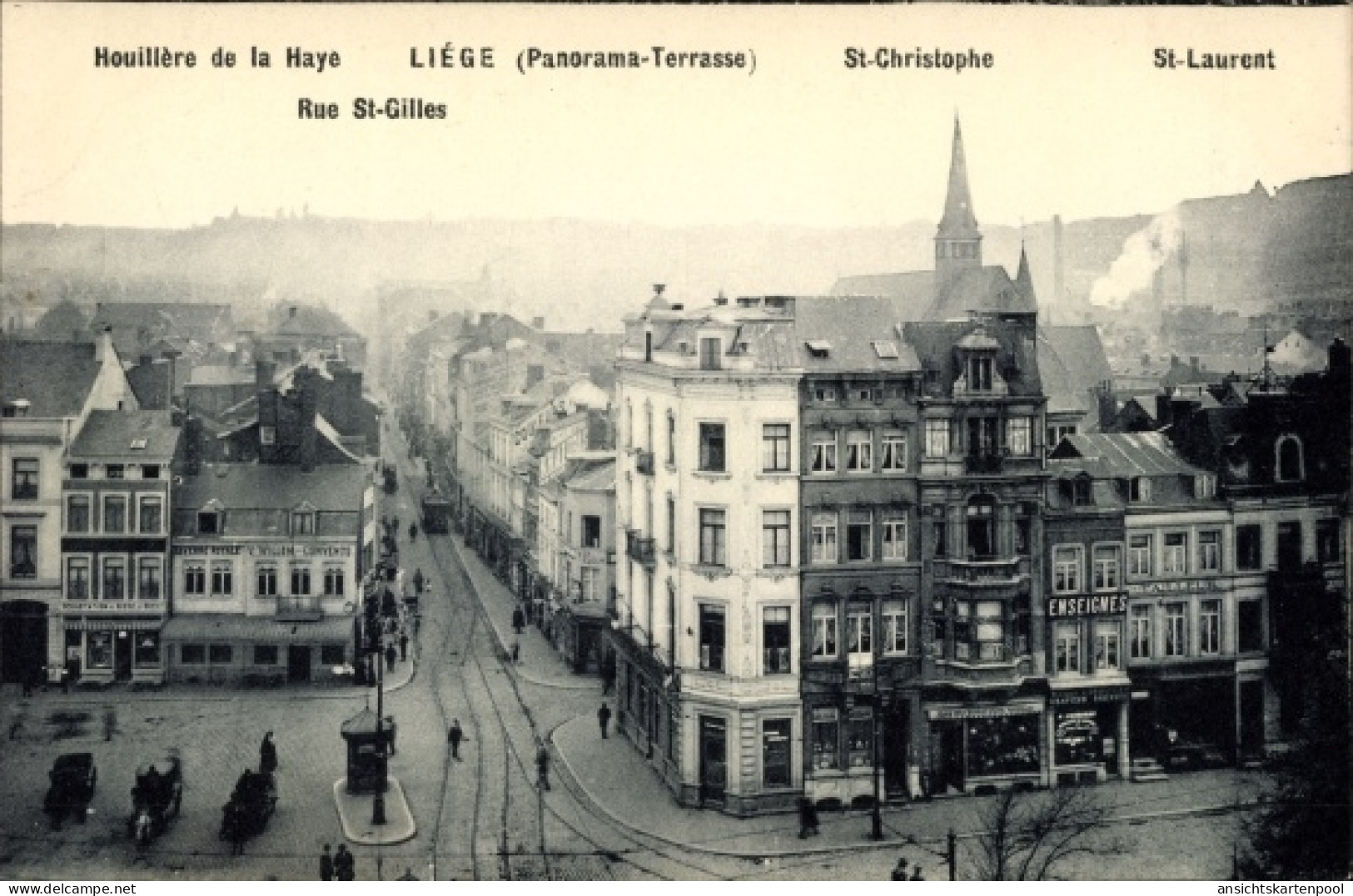 CPA Lüttich Lüttich Wallonien, Panorama, Rue St-Gilles