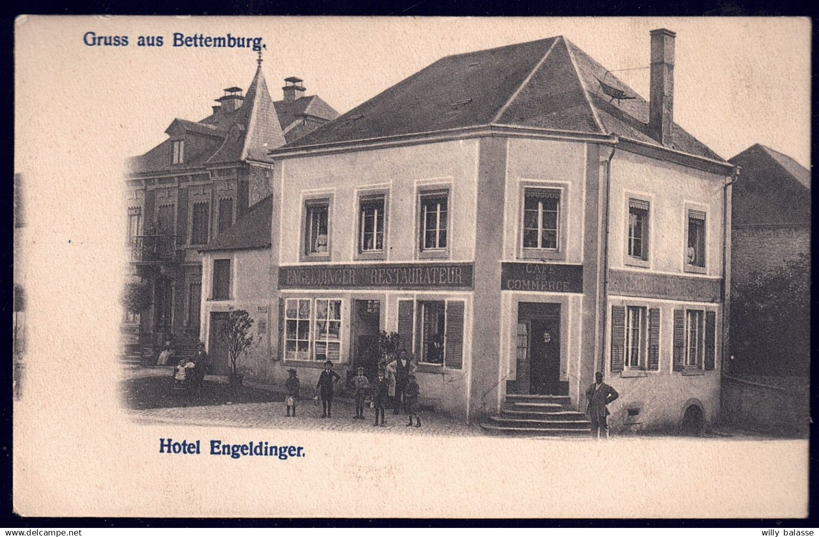 +++ CPA - Luxembourg - Gruss aus BETTEMBURG - BETTEMBOURG - Hôtel Engeldinger - Café  //