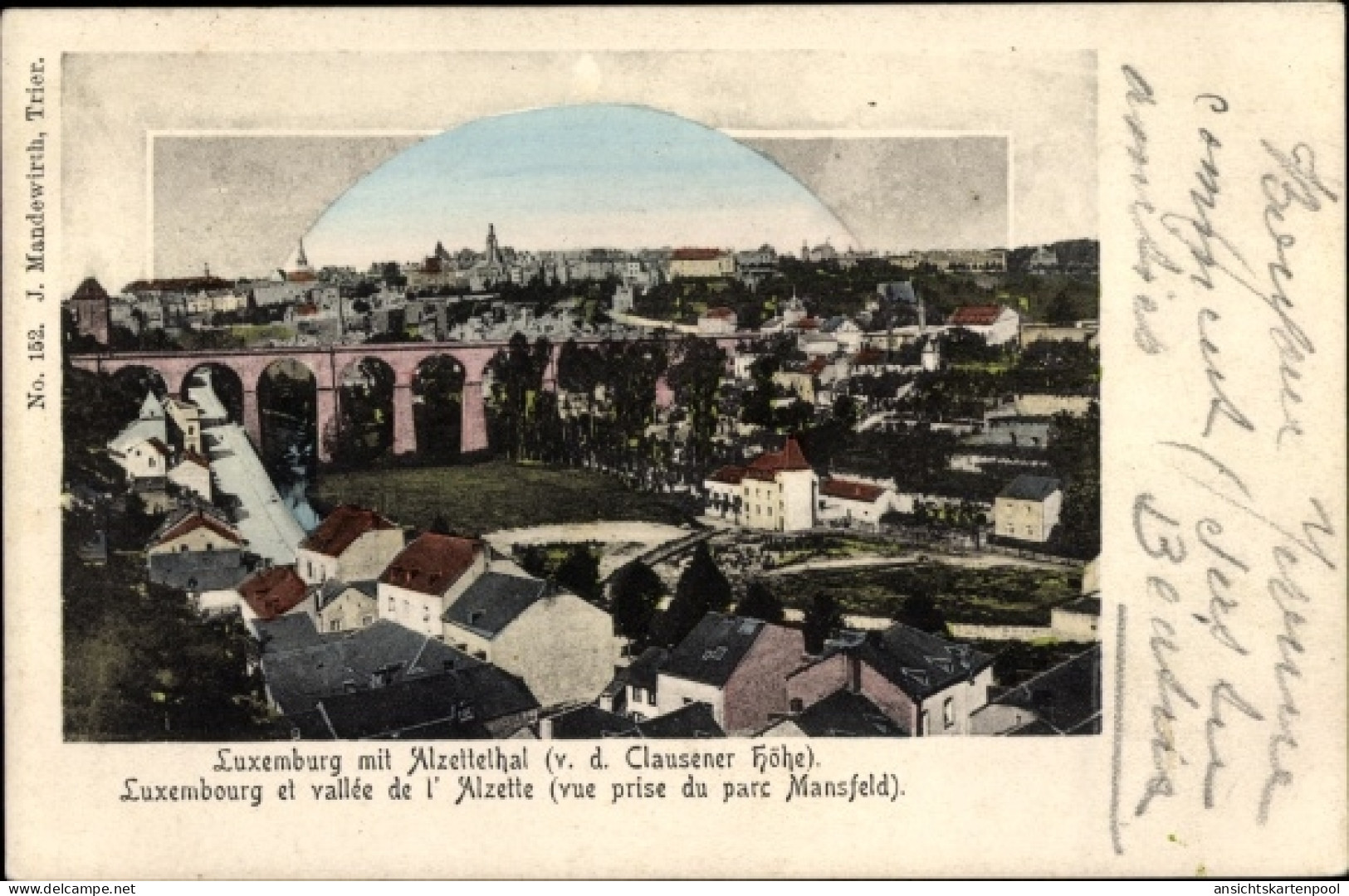 CPA Luxemburg Luxembourg, Stadt mit Alzettetal, Viadukt