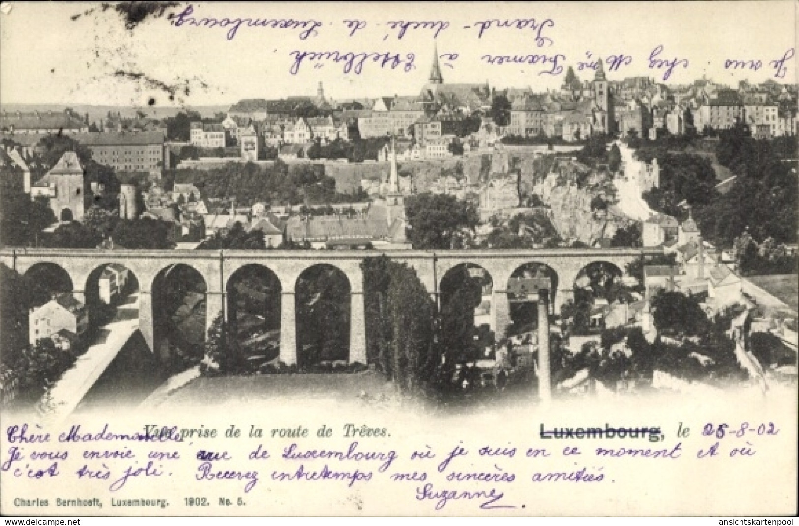 CPA Luxemburg Luxembourg, Stadt mit Viadukt