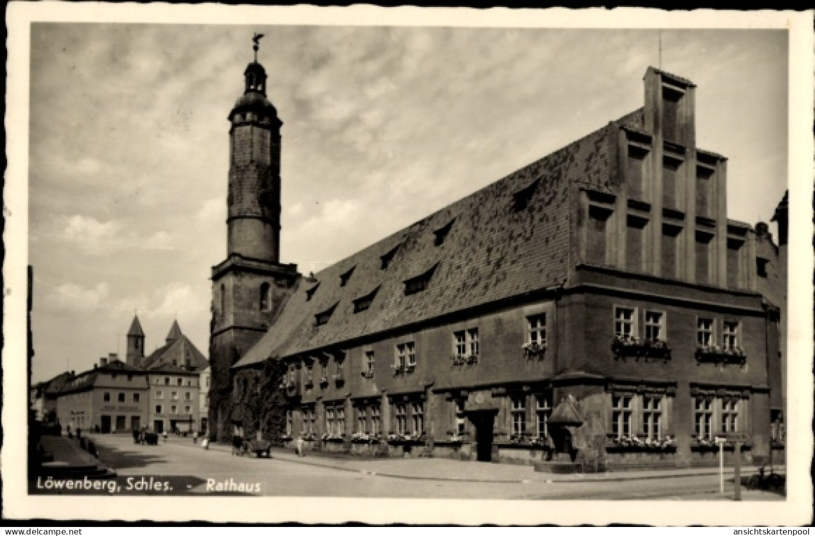 CPA Lwówek Śląski Löwenberg Schlesien, Rathaus