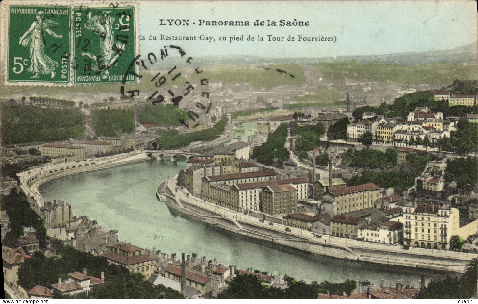 CPA Lyon Panorama de la Saone
