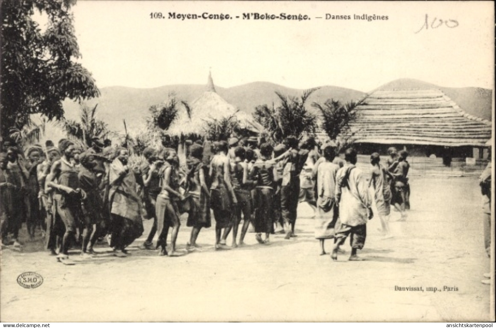 CPA M'Boko Songo Französisch Kongo, Moyen Congo, Danses indigenes