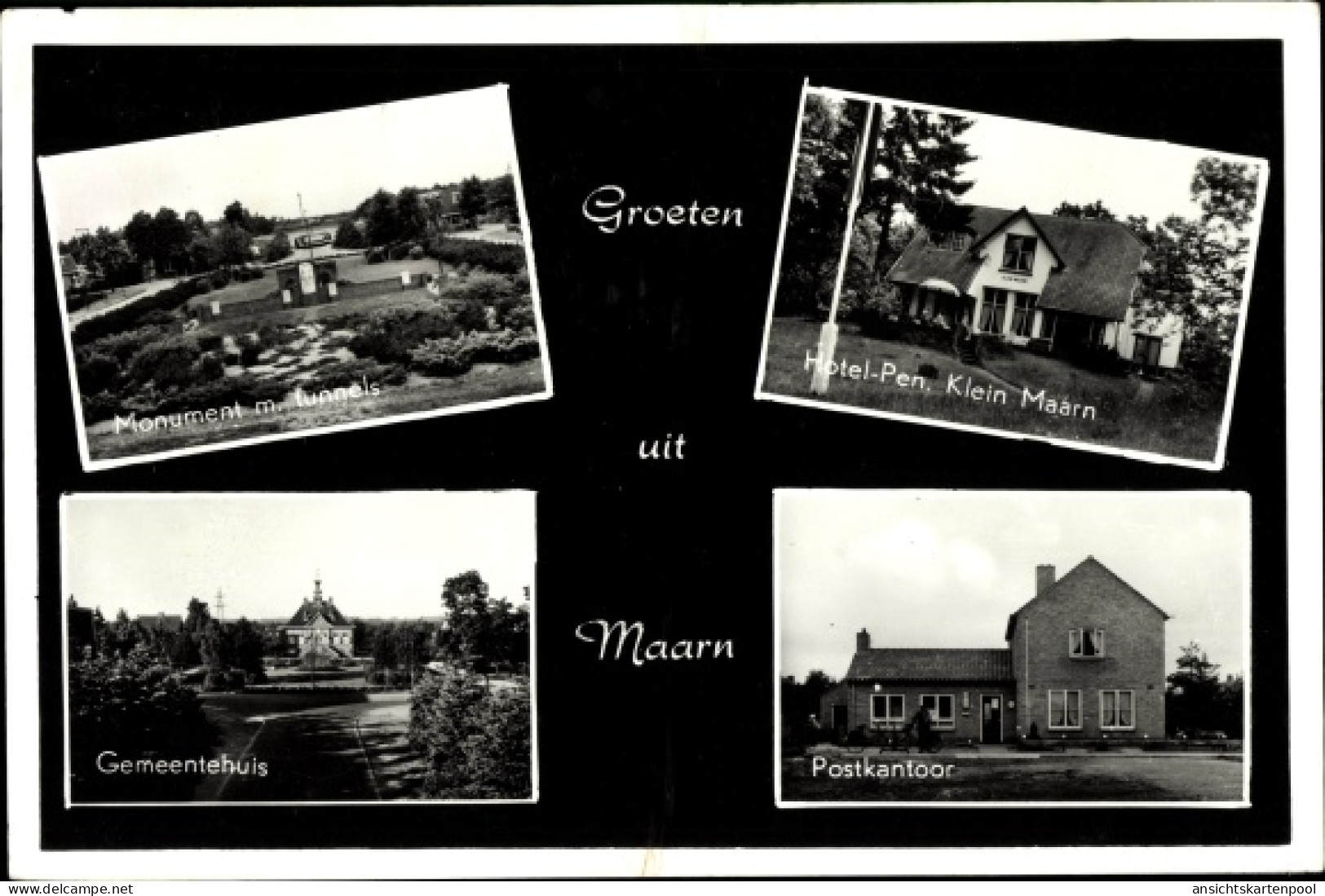 CPA Maarn Utrecht, Monument, Gemeentehuis, Hotel Pension Klein Maarn, Postkantoor