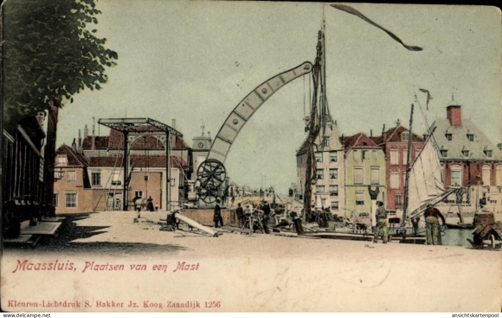 CPA Maassluis Südholland, Plaatsen van een Mast