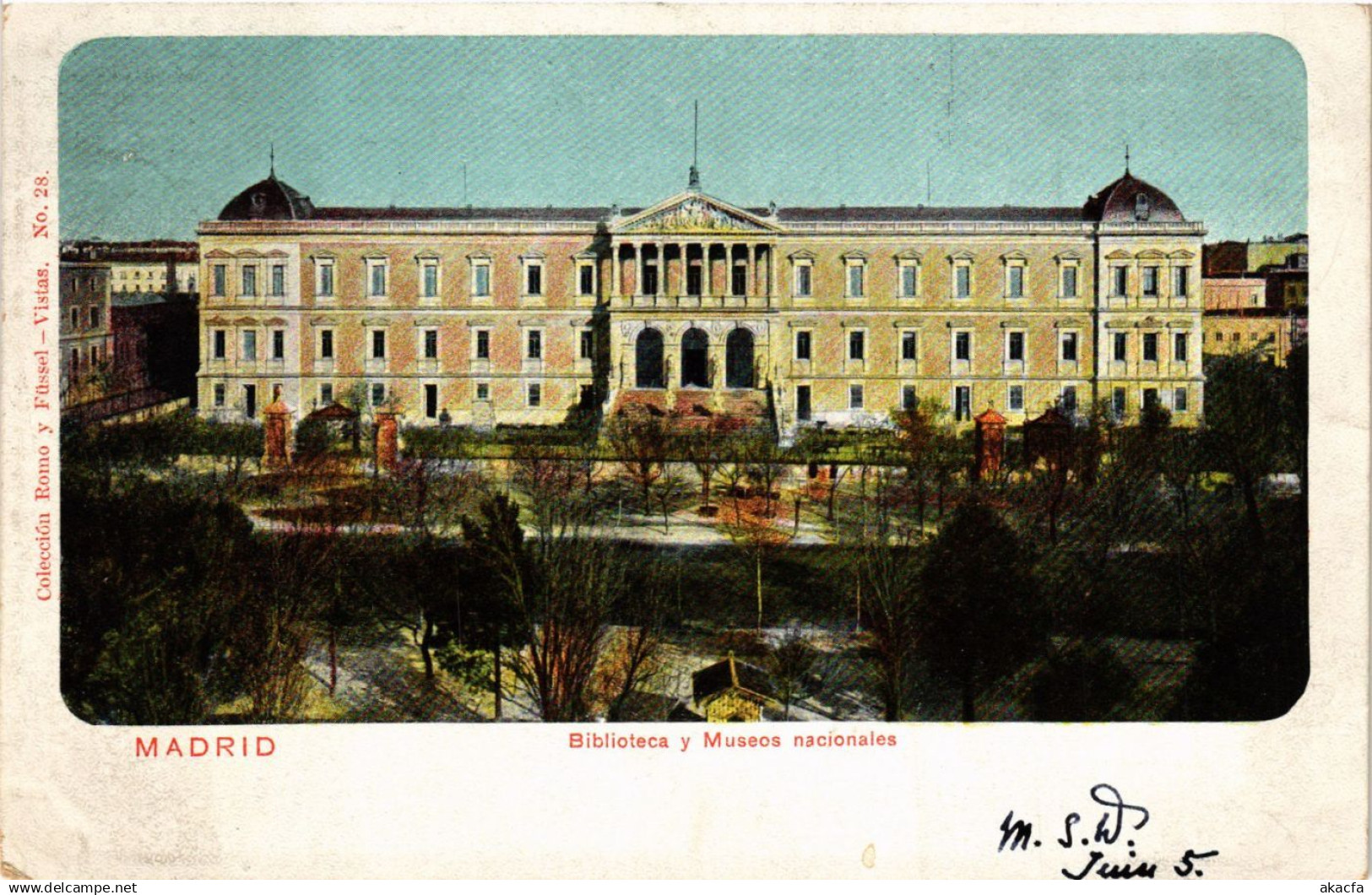 CPA MADRID Biblioteca y Museos nacionales SPAIN (743646)