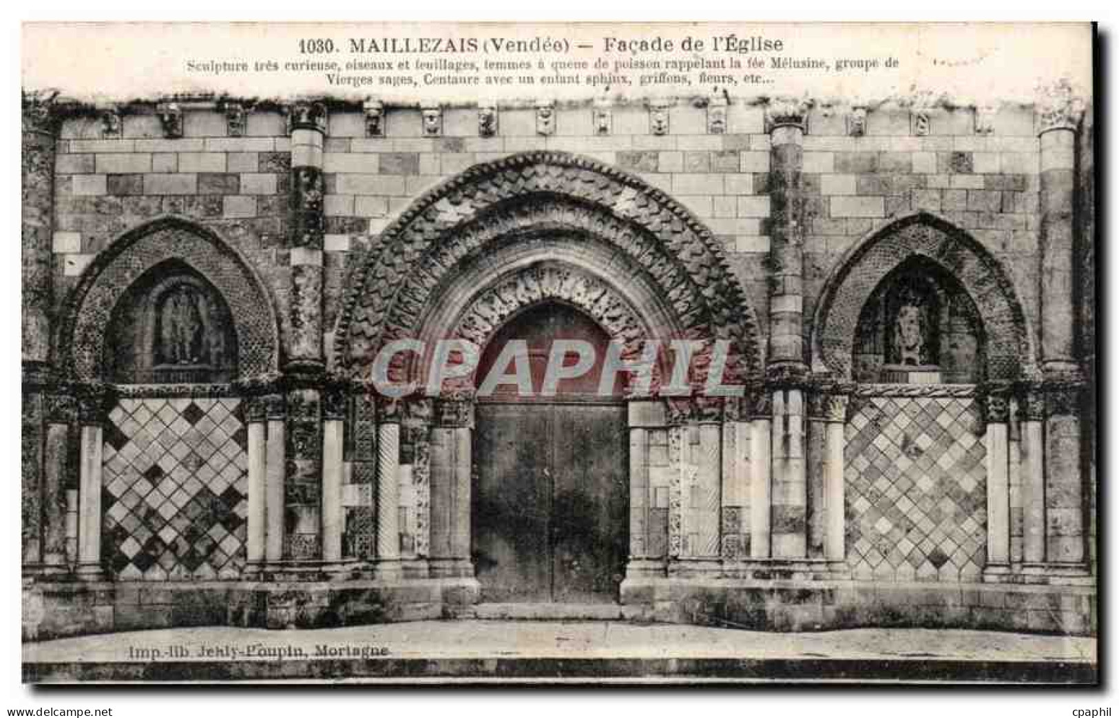 CPA Maillezais Facade de l'eglise