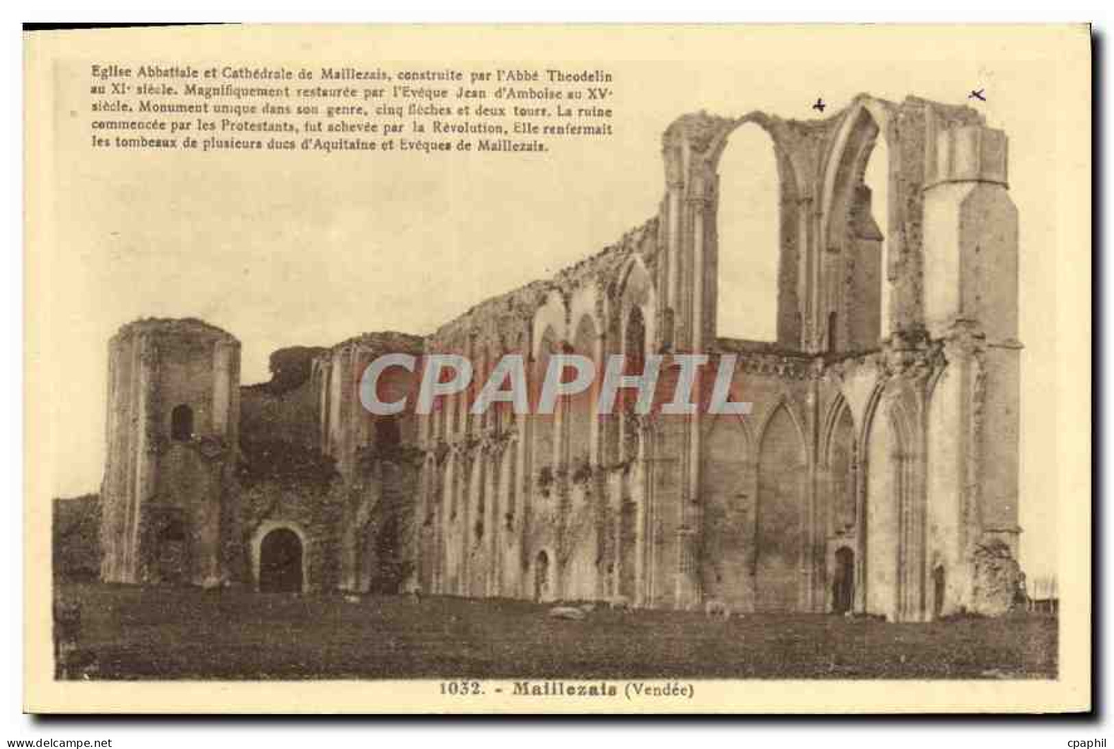 CPA Maillezais Vendee Eglise Abbatiale de Maillezais