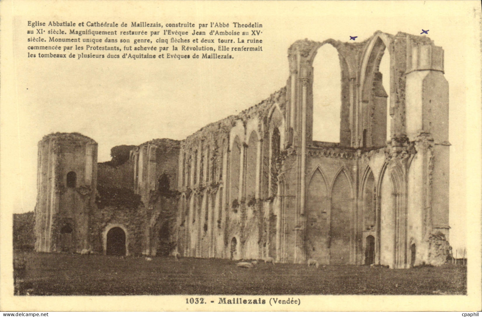 CPA Maillezais Vendee Eglise Abbatiale et Cathedrale de Maillezais