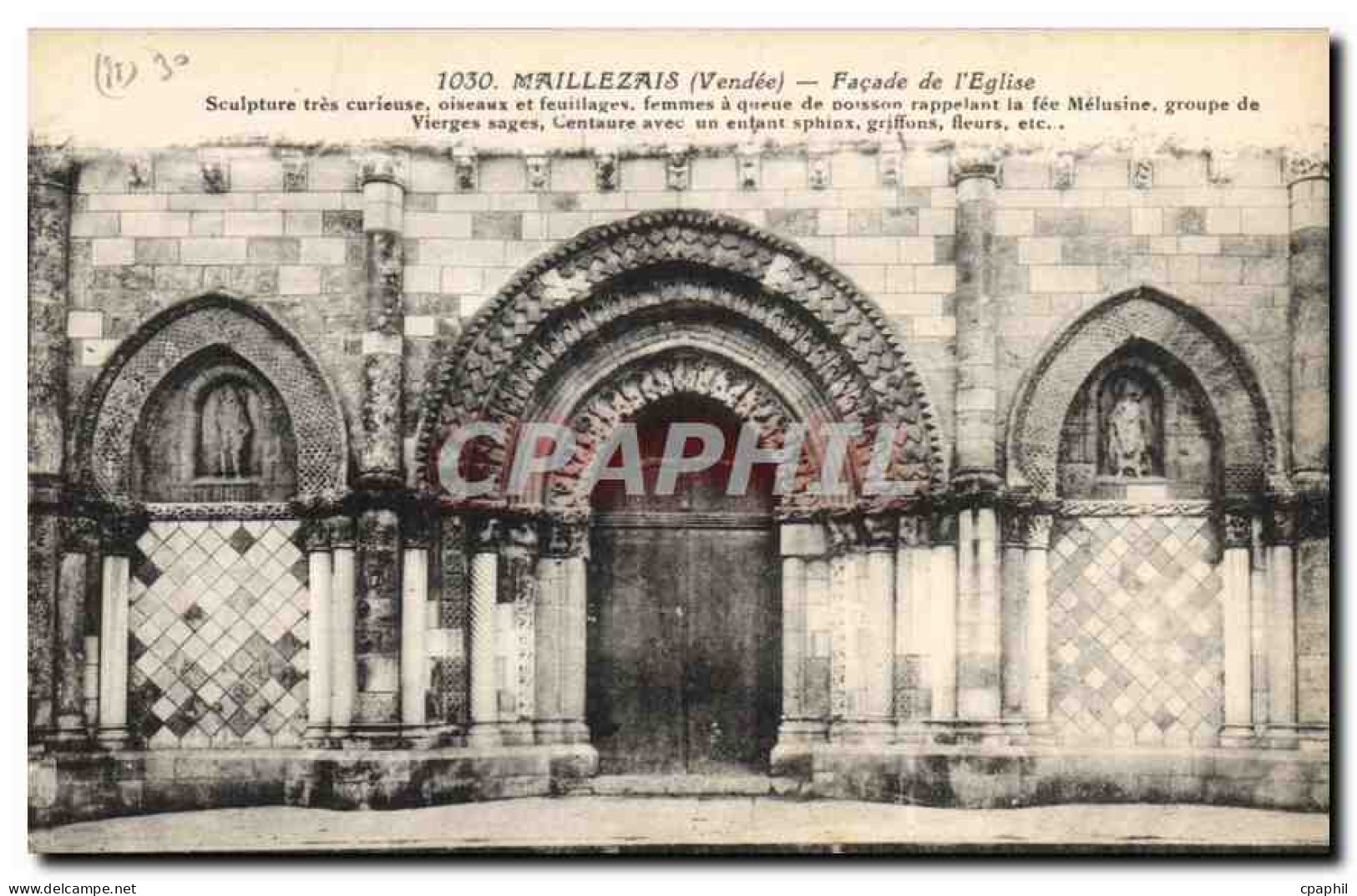 CPA Maillezais Vendee Facade de l'Eglise