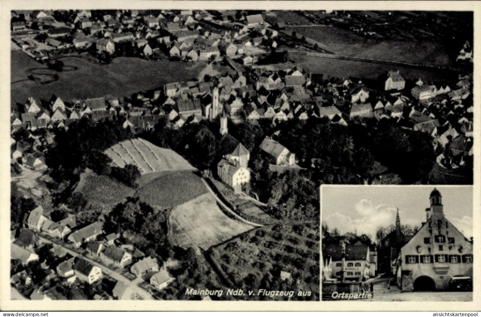 CPA Mainburg im Hallertau Niederbayern, Luftaufnahme