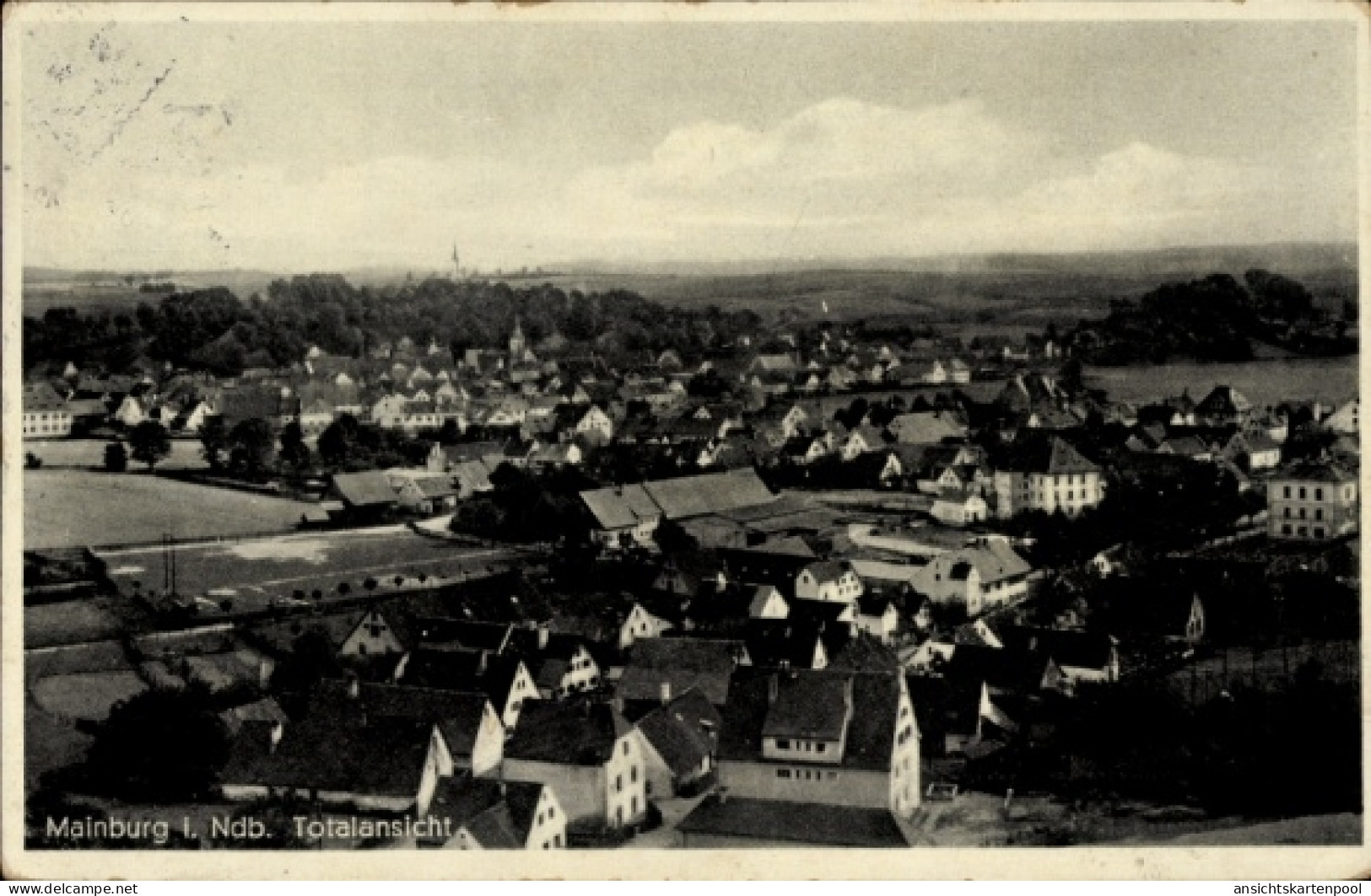 CPA Mainburg im Hallertau Niederbayern, Totalansicht, Landschaft, Häuser, Deutsche