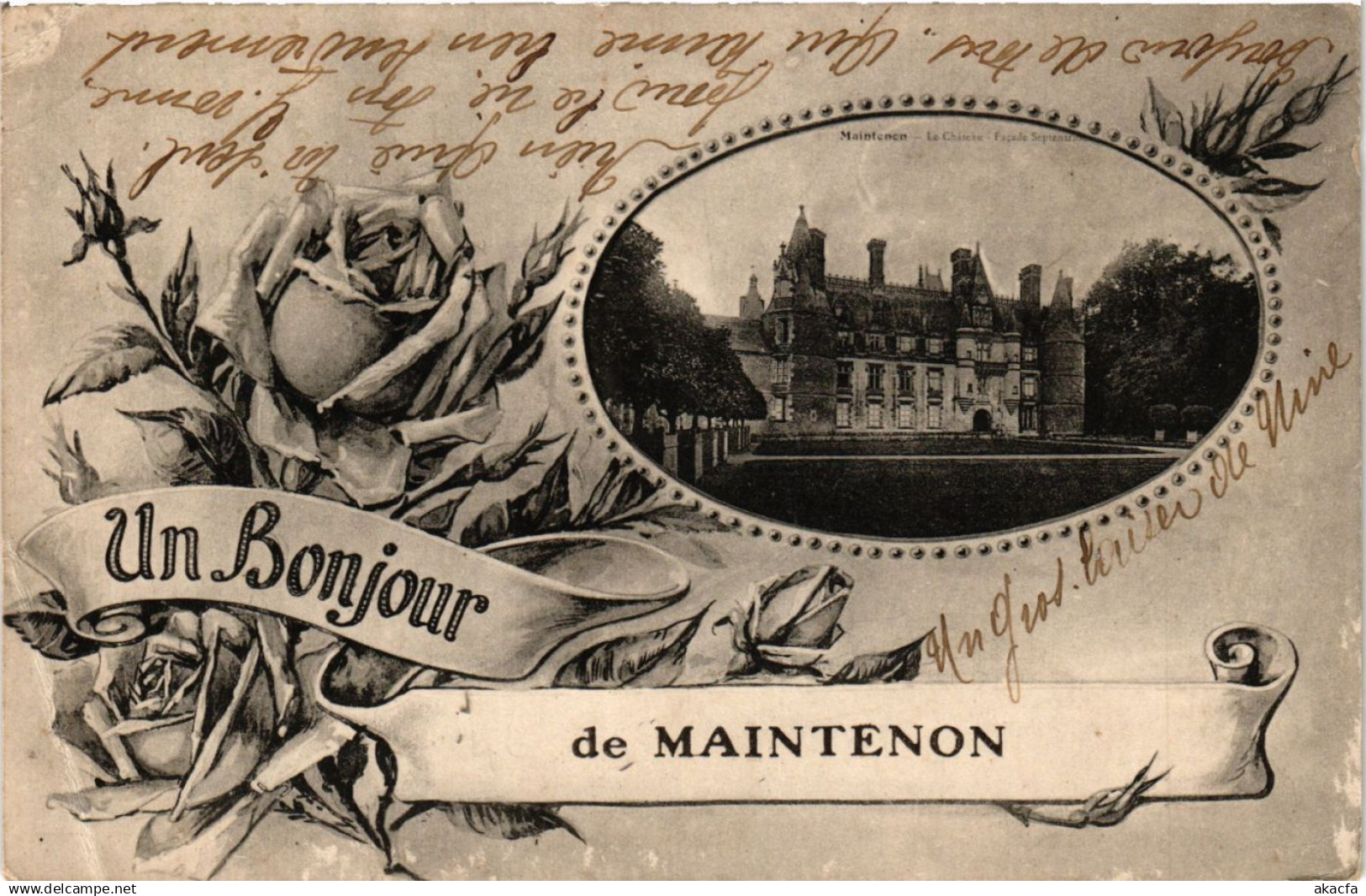 CPA MAINTENON - Le Chateau - Un Bonjour de MAINTENON (385448)