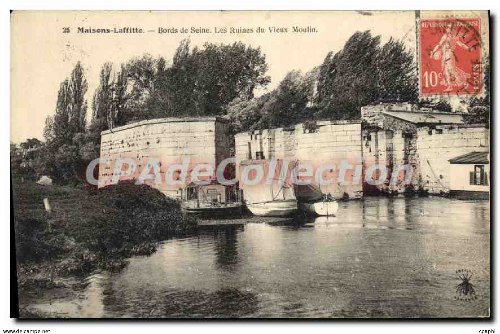 CPA Maisons Laffitte Bords De Seine Les Ruines Du vieux moulin