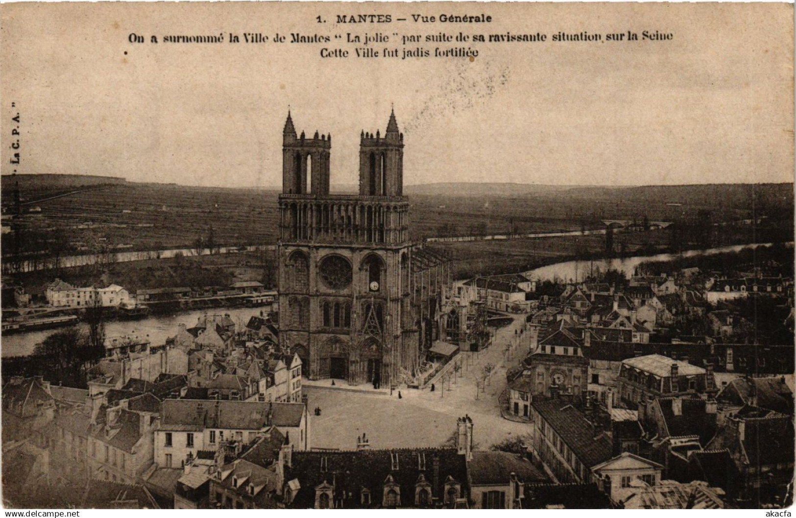 CPA MANTES - Vue générale - On a surnomme la Ville de MANTES-la-JOLIE (352942)