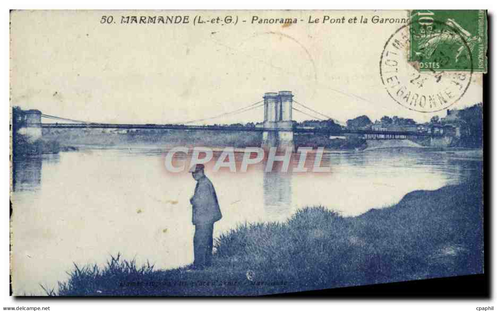 CPA Marmande Panorama Le Pont Et la Garonne